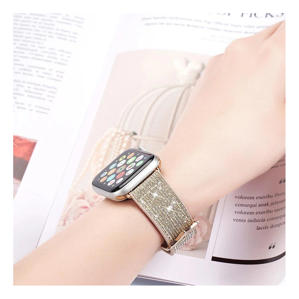 Pasek Dux Ducis Strap Apple Watch 4/5/6/7/8/9/SE/10 40/41/42mm srebrny (Sparkle Version)