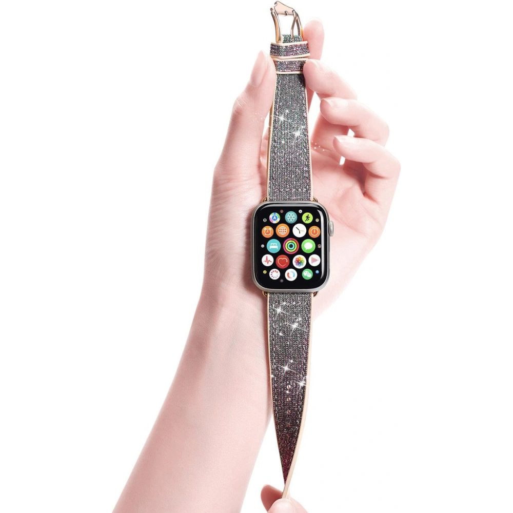 Pasek Dux Ducis Strap Apple Watch 4/5/6/7/8/9/SE/10 40/41/42mm zielony (Sparkle Version)