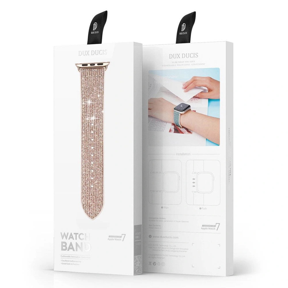 Pasek Dux Ducis Strap Apple Watch 4/5/6/7/8/9/SE/10 40/41/42mm złoty (Sparkle Version)