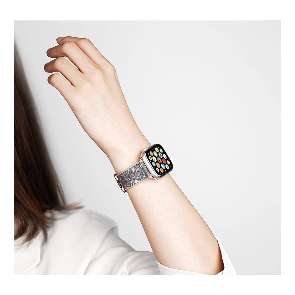 Pasek Dux Ducis Strap Apple Watch 4/5/6/7/SE/8/9/Ultra 44/45/49mm biały (Sparkle Version)