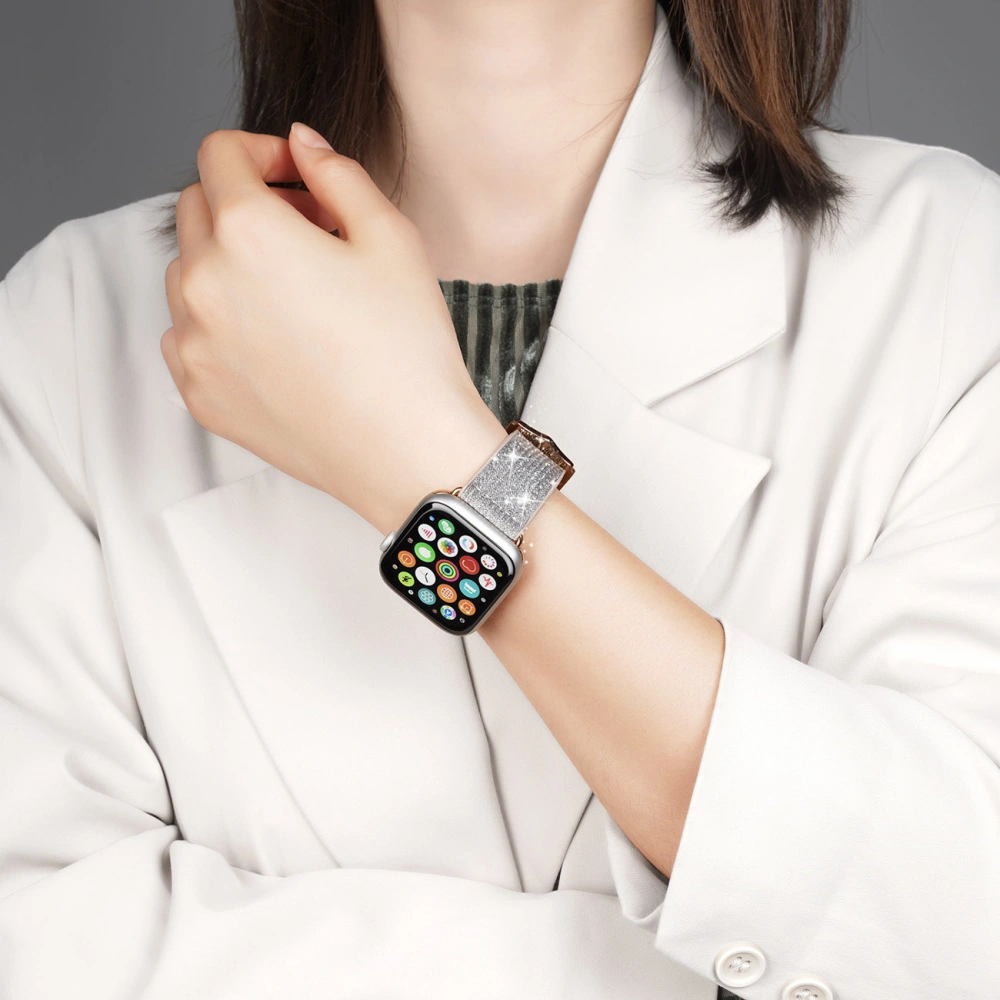 Pasek Dux Ducis Strap Apple Watch 4/5/6/7/SE/8/9/Ultra 44/45/49mm biały (Sparkle Version)