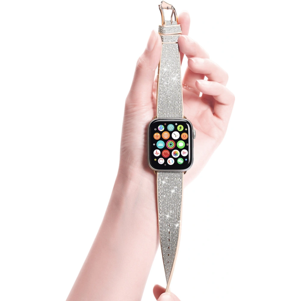 Pasek Dux Ducis Strap Apple Watch 4/5/6/7/SE/8/9/Ultra 44/45/49mm biały (Sparkle Version)