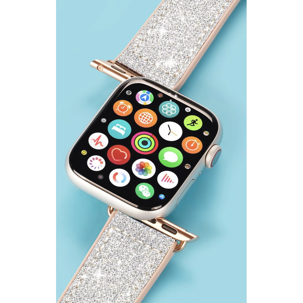 Pasek Dux Ducis Strap Apple Watch 4/5/6/7/SE/8/9/Ultra 44/45/49mm biały (Sparkle Version)