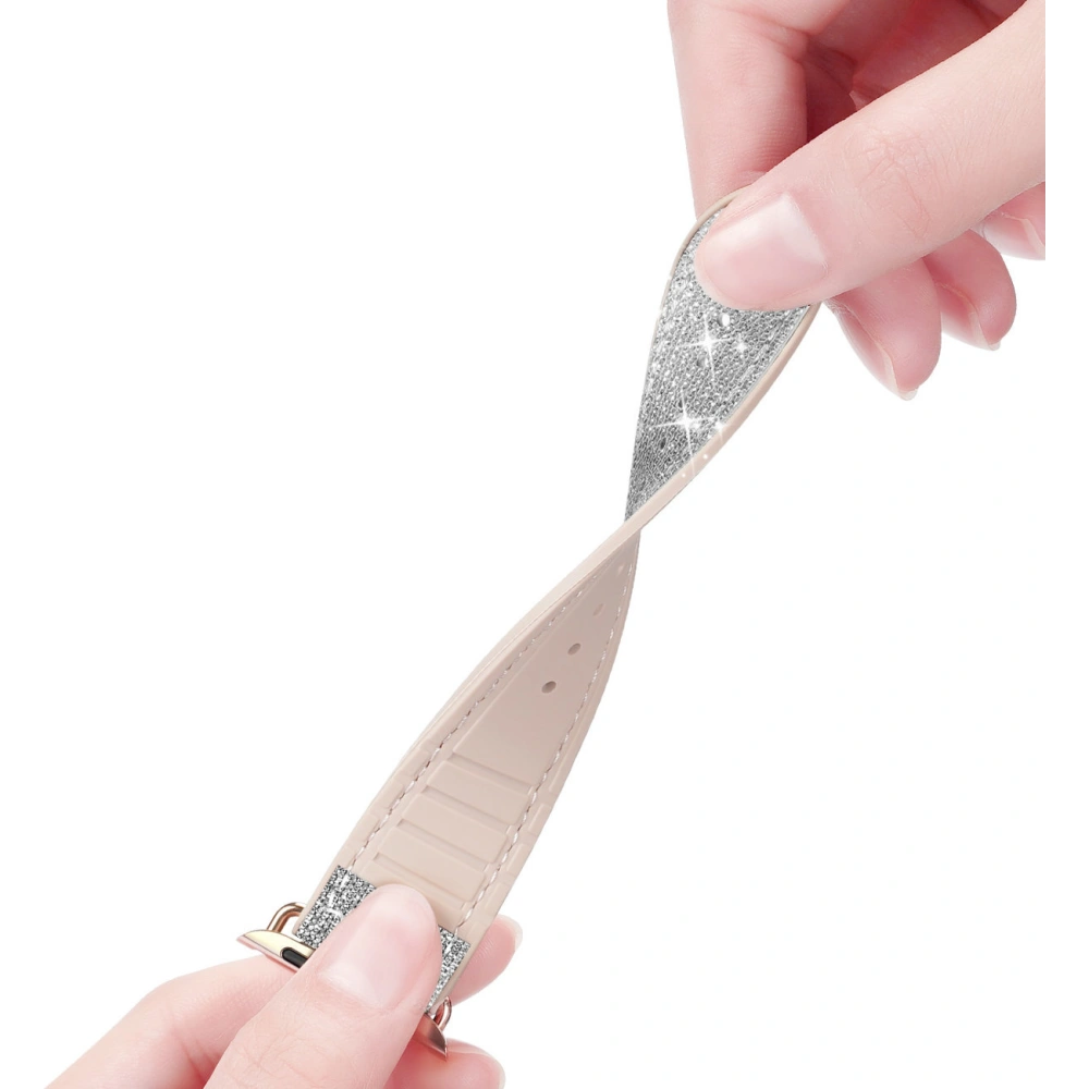 Pasek Dux Ducis Strap Apple Watch 4/5/6/7/SE/8/9/Ultra 44/45/49mm biały (Sparkle Version)