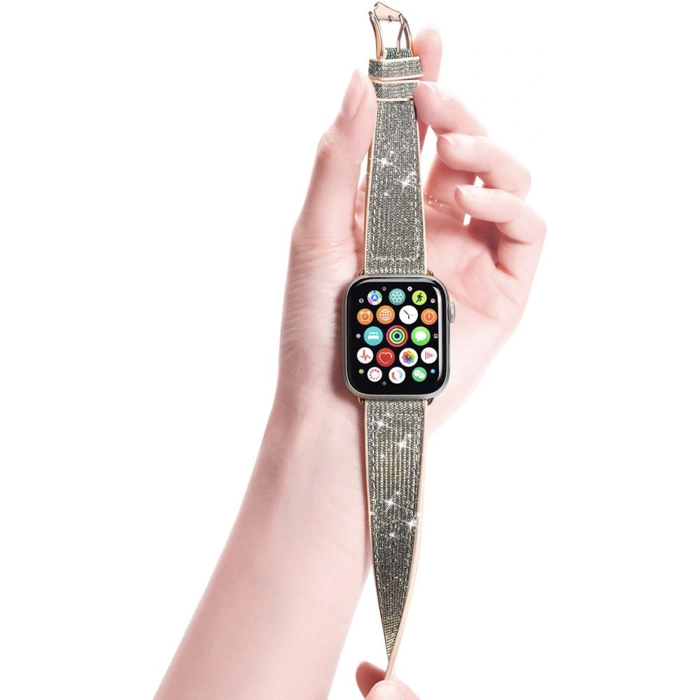 Pasek Dux Ducis Strap Apple Watch 4/5/6/7/SE/8/9/Ultra 44/45/49mm srebrny (Sparkle Version)