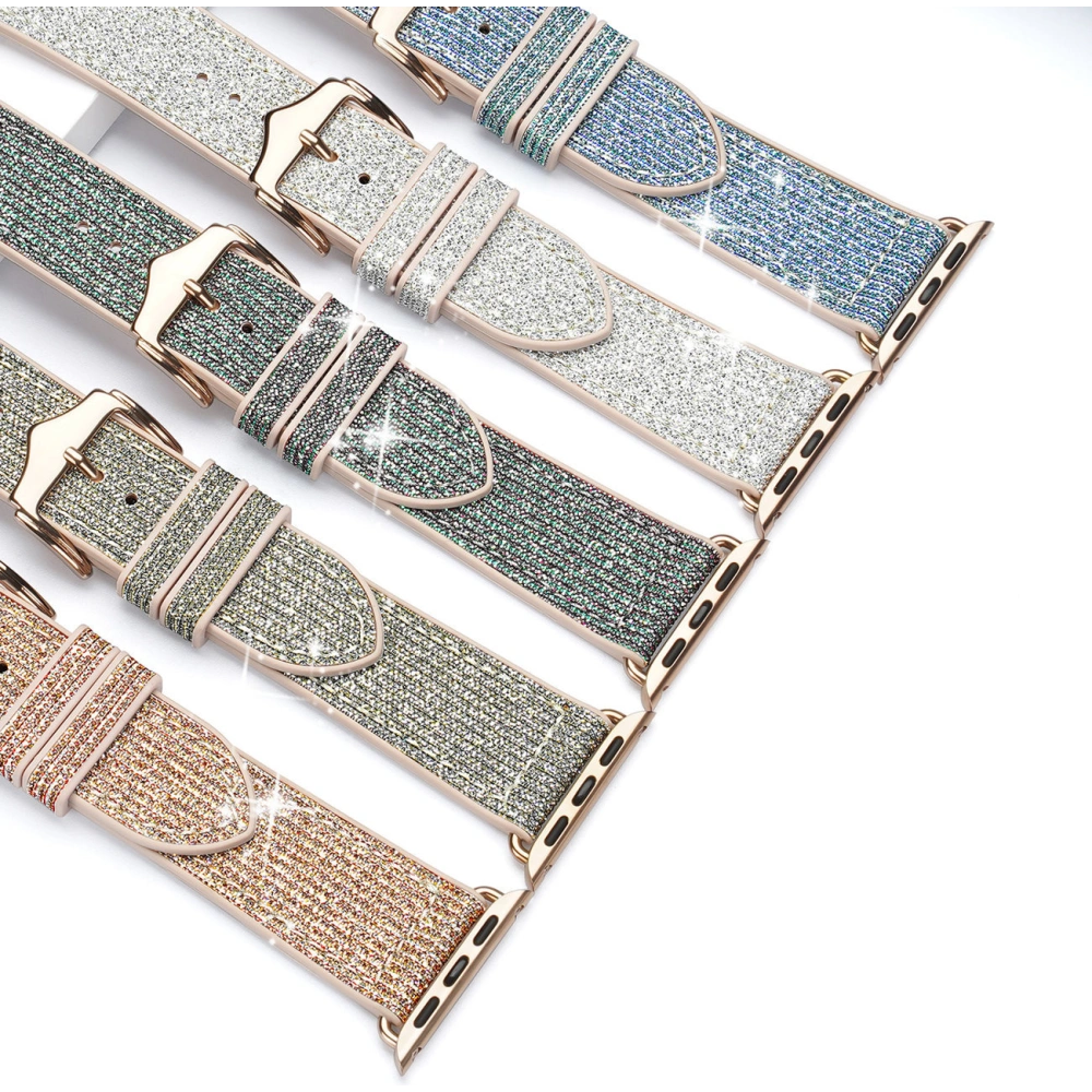 Pasek Dux Ducis Strap Apple Watch 4/5/6/7/SE/8/9/Ultra 44/45/49mm srebrny (Sparkle Version)