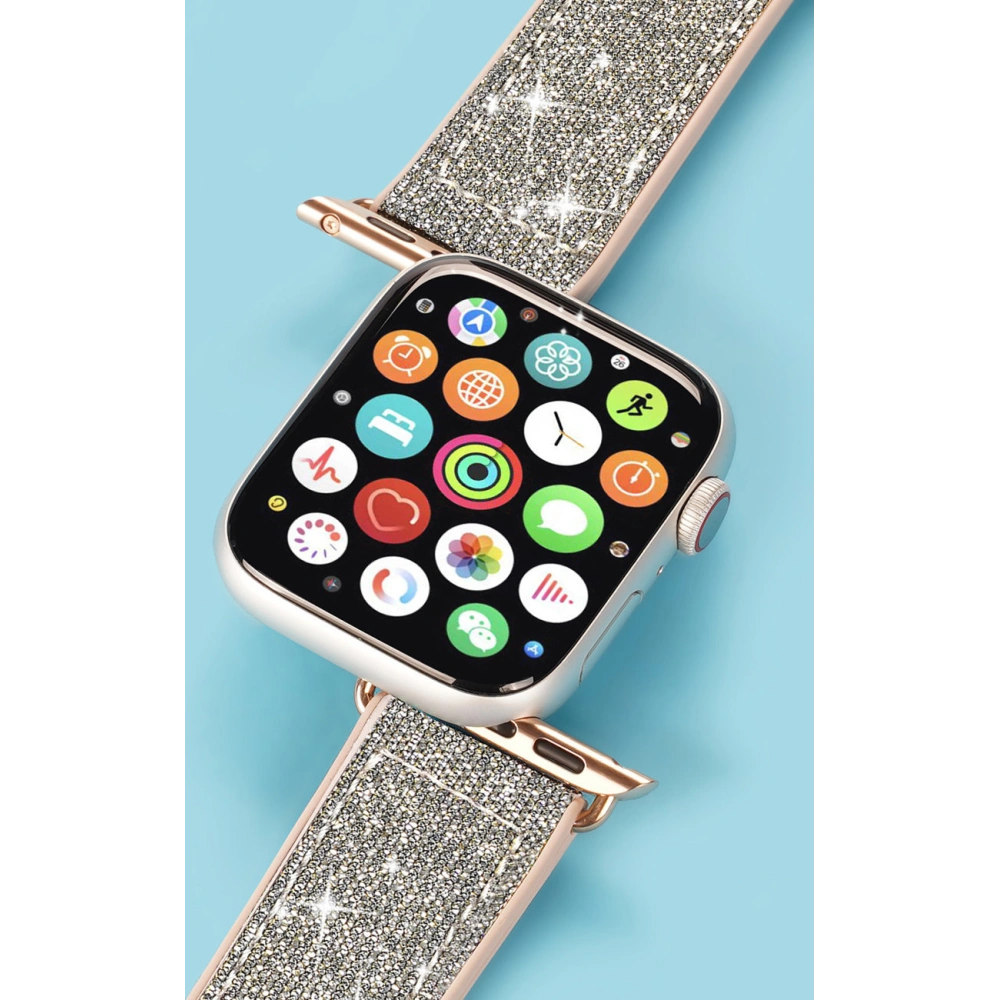 Pasek Dux Ducis Strap Apple Watch 4/5/6/7/SE/8/9/Ultra 44/45/49mm srebrny (Sparkle Version)