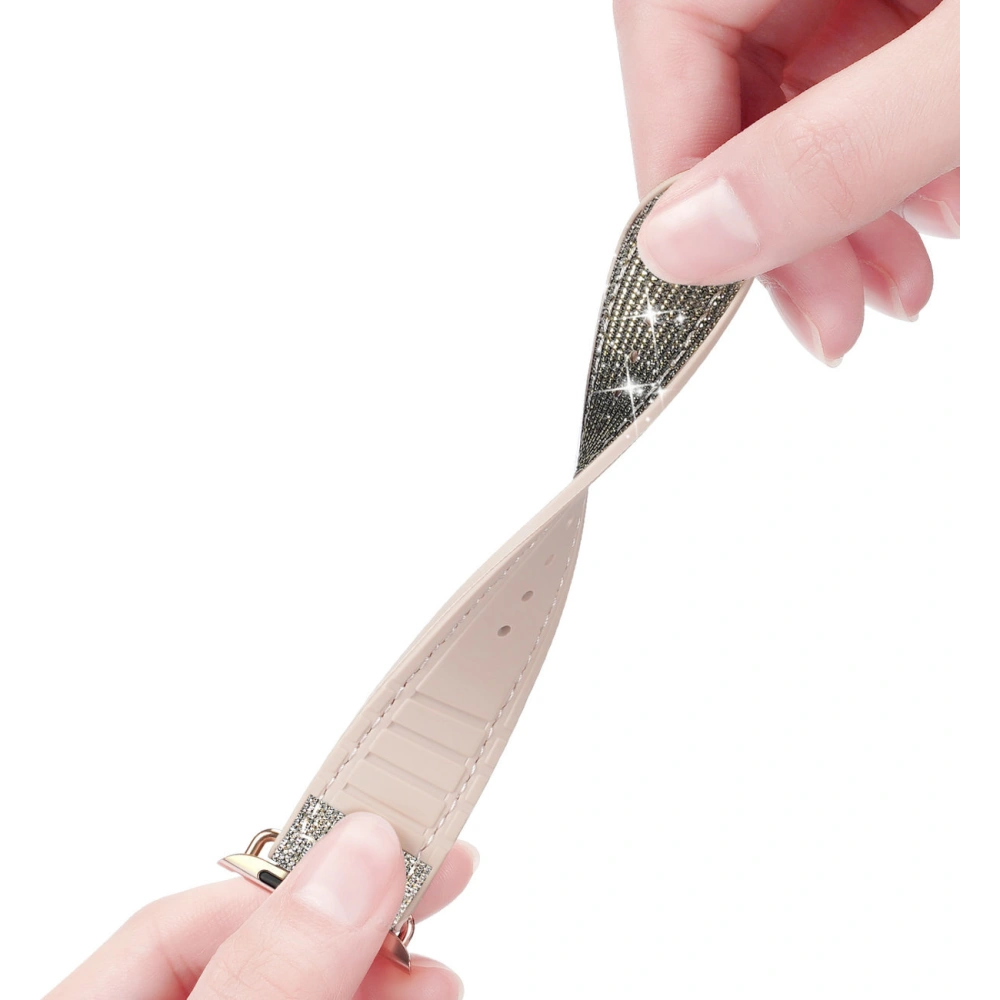 Pasek Dux Ducis Strap Apple Watch 4/5/6/7/SE/8/9/Ultra 44/45/49mm srebrny (Sparkle Version)