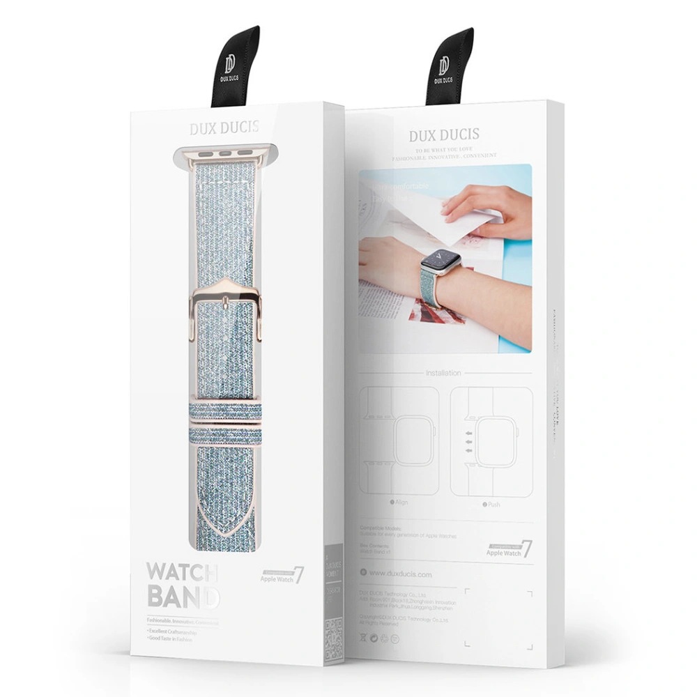 Pasek Dux Ducis Strap Apple Watch 4/5/6/7/SE/8/9/Ultra 44/45/49mm niebieski (Sparkle Version)