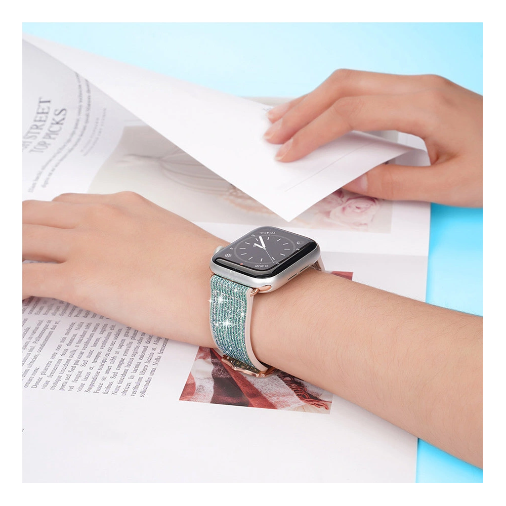 Pasek Dux Ducis Strap Apple Watch 4/5/6/7/SE/8/9/Ultra 44/45/49mm zielony (Sparkle Version)