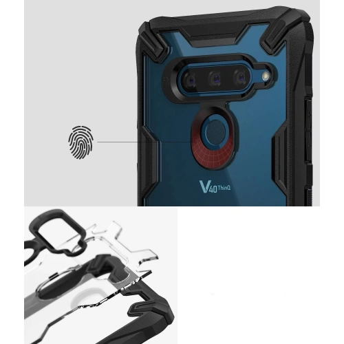 Kup Etui Ringke Fusion-X LG V40 ThinQ Fekete - RGK1060BLK - {ean13} - Sklep Home Screen