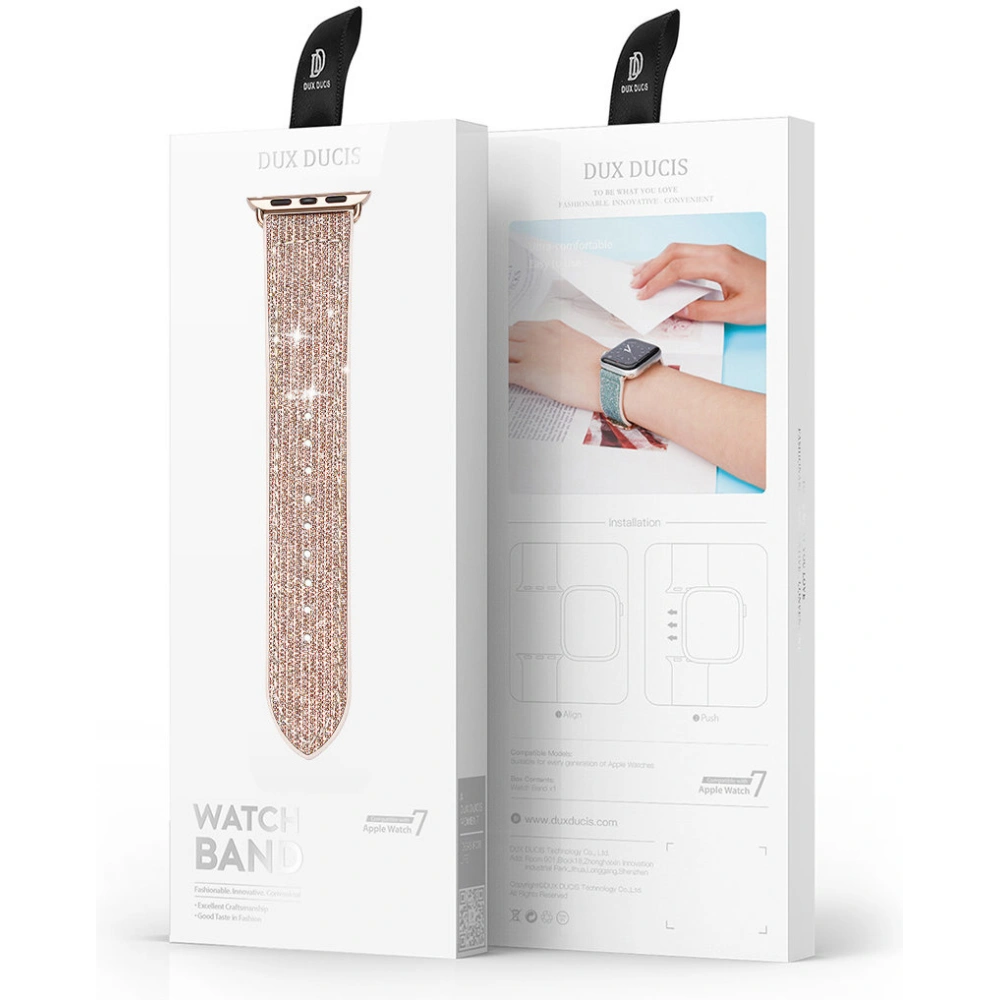 Pasek Dux Ducis Strap Apple Watch 4/5/6/7/SE/8/9/Ultra 44/45/49mm złoty (Sparkle Version)