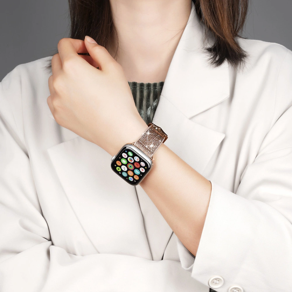 Pasek Dux Ducis Strap Apple Watch 4/5/6/7/SE/8/9/Ultra 44/45/49mm złoty (Sparkle Version)