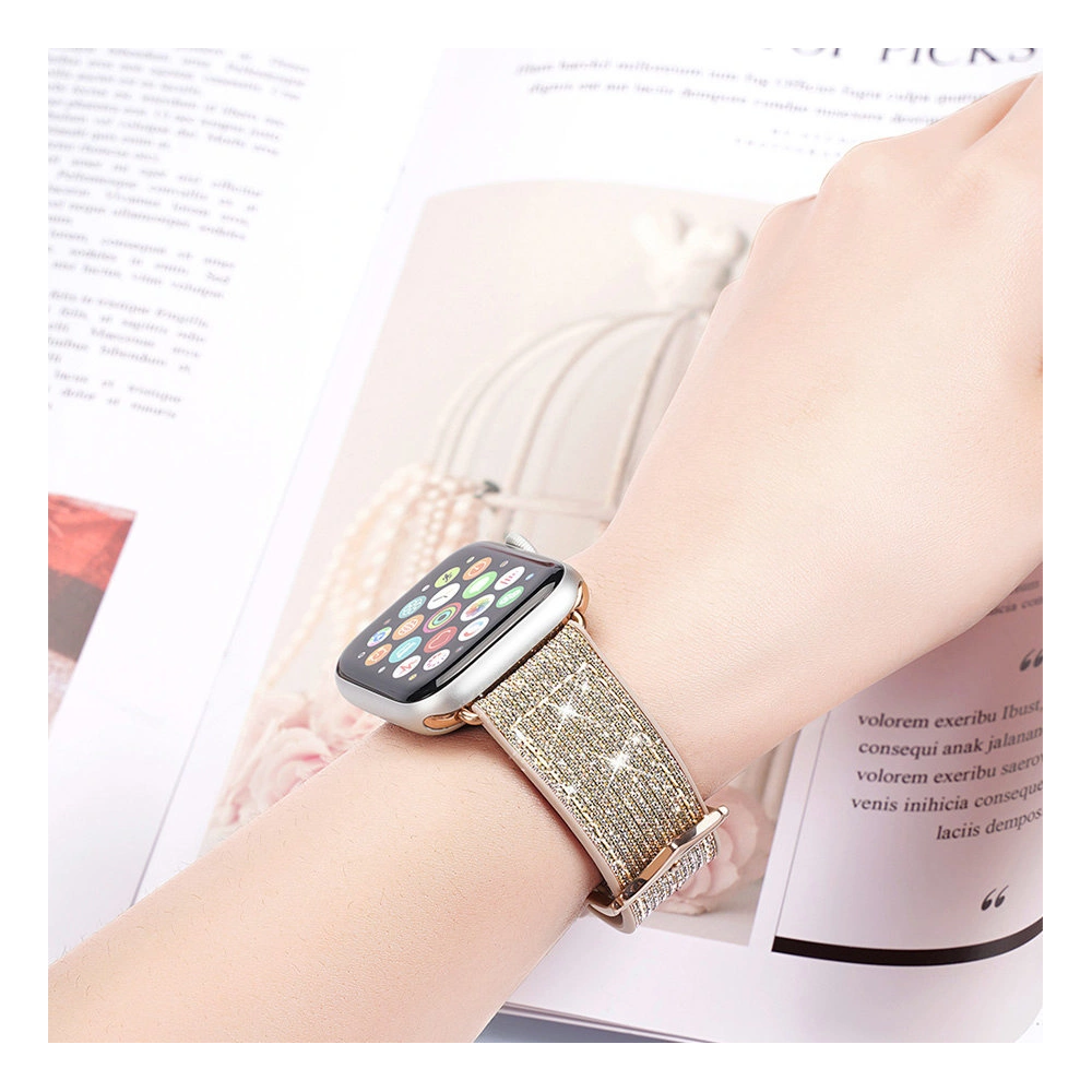 Pasek Dux Ducis Strap Apple Watch 4/5/6/7/SE/8/9/Ultra 44/45/49mm złoty (Sparkle Version)