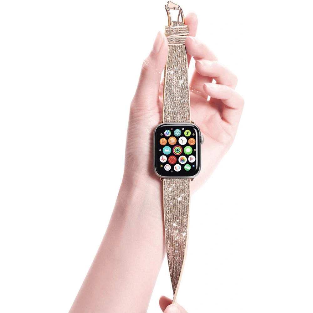 Pasek Dux Ducis Strap Apple Watch 4/5/6/7/SE/8/9/Ultra 44/45/49mm złoty (Sparkle Version)
