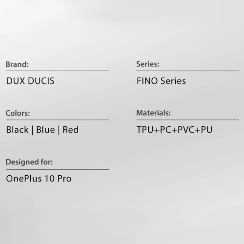 Kup Case Dux Ducis Fino OnePlus 10 Pro schwarz - DDS981 - {ean13} - Sklep Home Screen