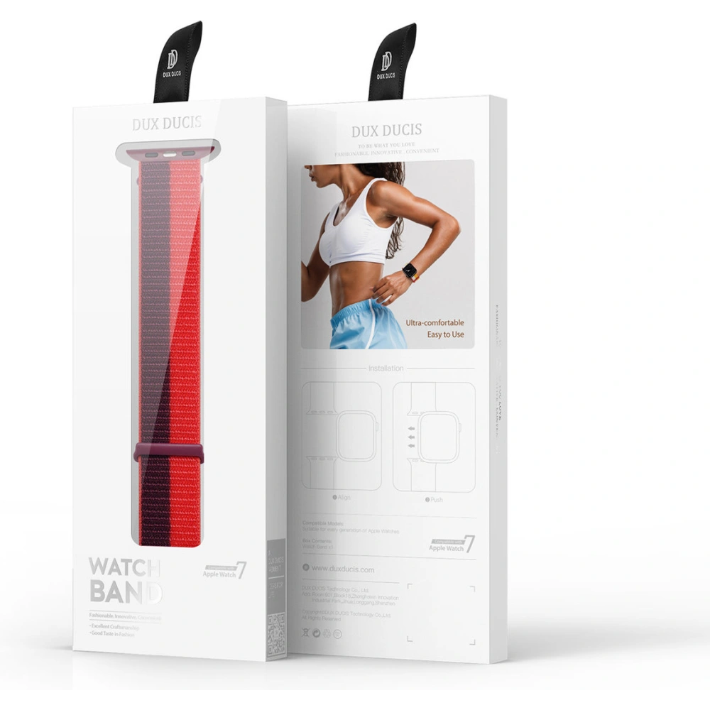 Pasek Dux Ducis Strap Apple Watch 4/5/6/7/8/9/SE/10 40/41/42mm czerwony (Sport Version)