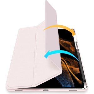 Etui Dux Ducis Toby Samsung Galaxy Tab S8 Ultra suport pentru stilou roz