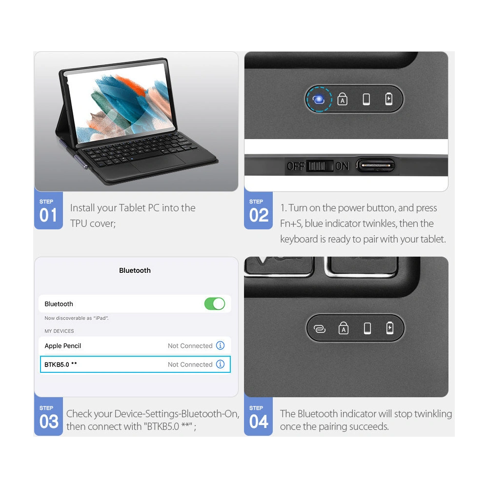 Etui Dux Ducis Touchpad Keyboard Case Bluetooth Samsung Galaxy Tab A8 10.5 czarny