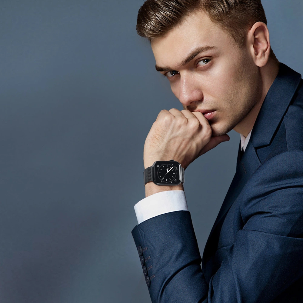 Pasek Dux Ducis Magnetic Strap Apple Watch 4/5/6/7/SE/8/9/Ultra 44/45/49mm czarny (Milanese Version)