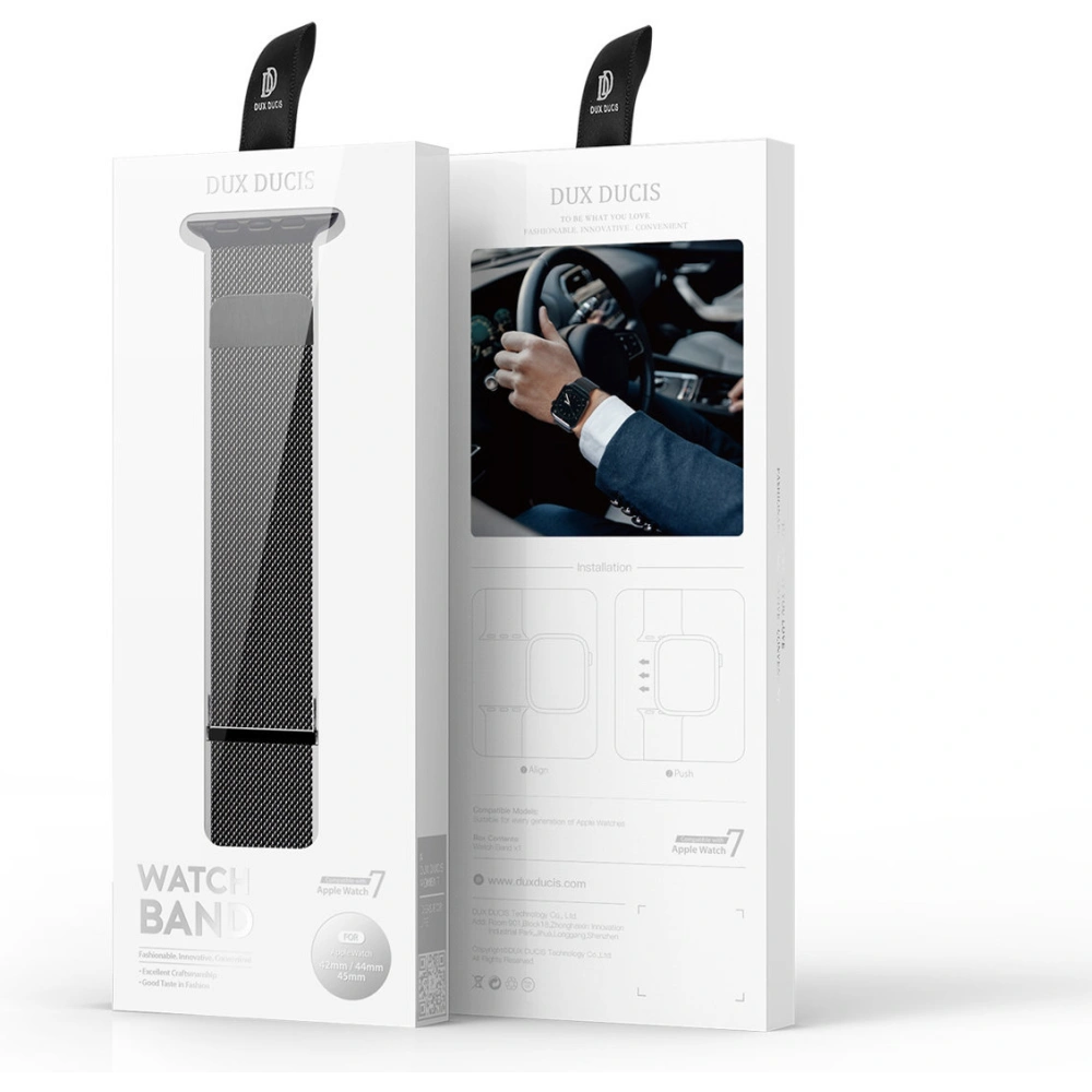 Pasek Dux Ducis Magnetic Strap Apple Watch 4/5/6/7/8/9/SE/10 40/41/42mm czarny (Milanese Version)