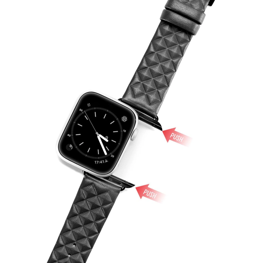 Pasek Dux Ducis Leather Strap Apple Watch 4/5/6/7/8/9/SE/10 40/41/42mm czarny (Enland Version)