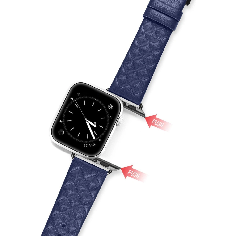 Pasek Dux Ducis Leather Strap Apple Watch 4/5/6/7/8/9/SE/10 40/41/42mm niebieski (Enland Version)