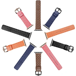 Dux Ducis Bőr Szíj Apple Watch 4/5/6/7/8/9/SE/10 40/41/42mm kék (Enland verzió)