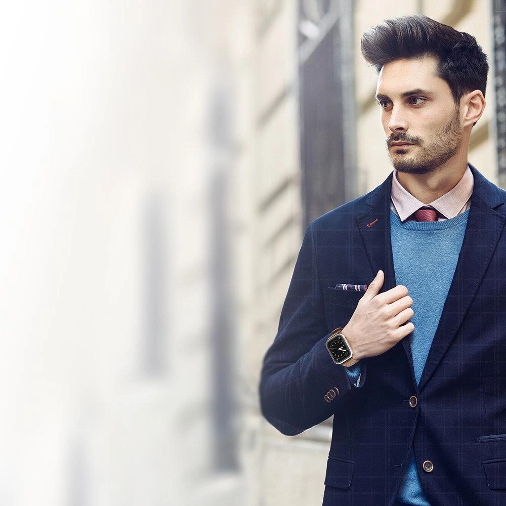 Pasek Dux Ducis Leather Strap Apple Watch 4/5/6/7/8/9/SE/10 40/41/42mm niebieski (Enland Version)