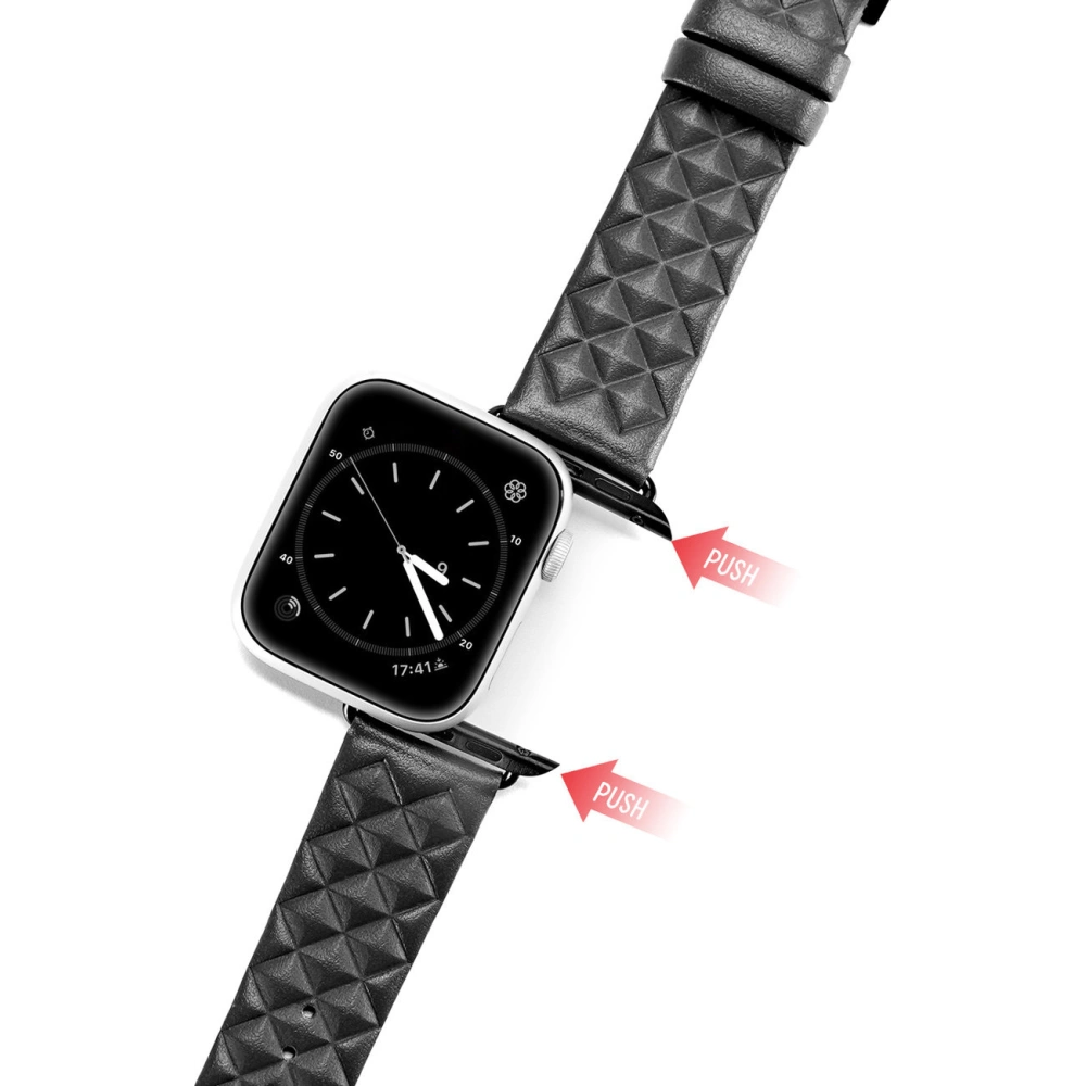 Pasek Dux Ducis Leather Strap Apple Watch 4/5/6/7/SE/8/9/Ultra 44/45/49mm czarny (Enland Version)