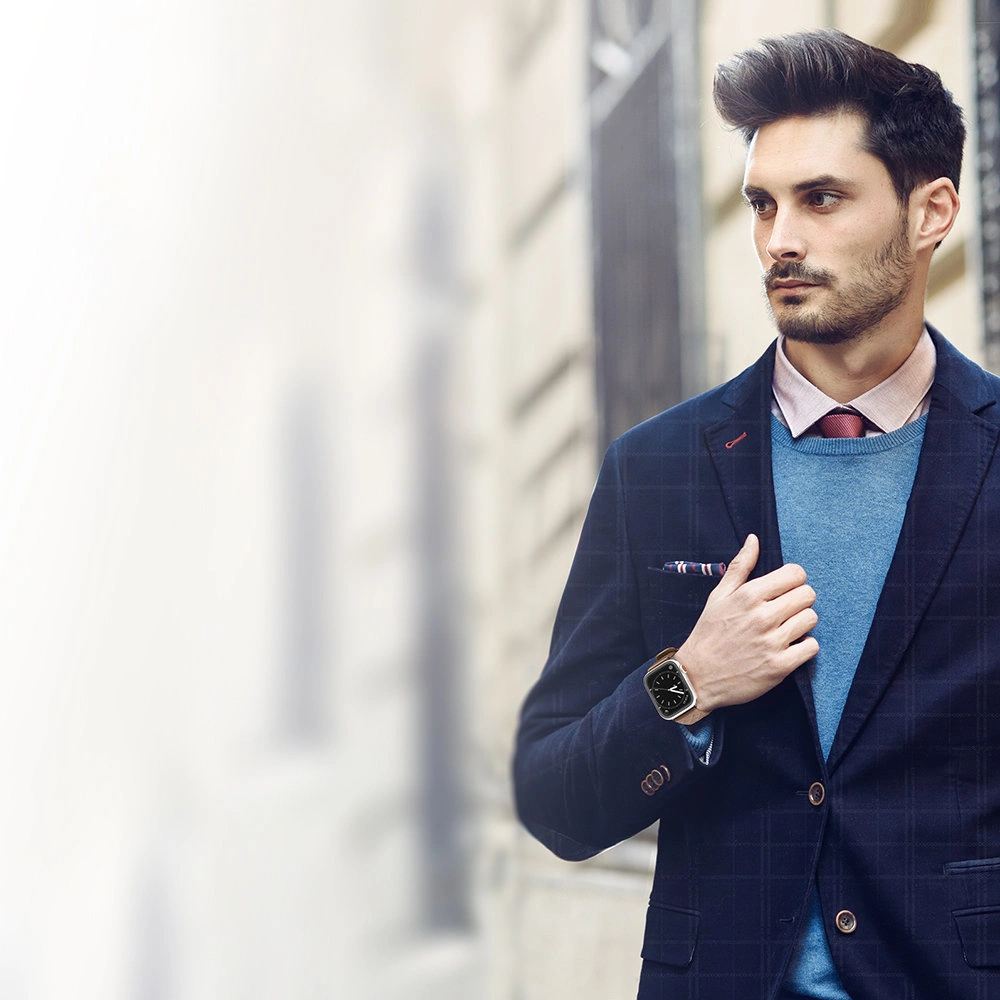 Pasek Dux Ducis Leather Strap Apple Watch 4/5/6/7/SE/8/9/Ultra 44/45/49mm czarny (Enland Version)