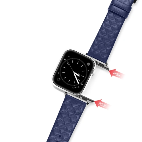 Buy Dux Ducis Leather Strap for Apple Watch 4/5/6/7/SE/8/9/Ultra 44/45/49mm blue (Enland Version) - DDS1111 - {ean13} - Home Screen Store Europe