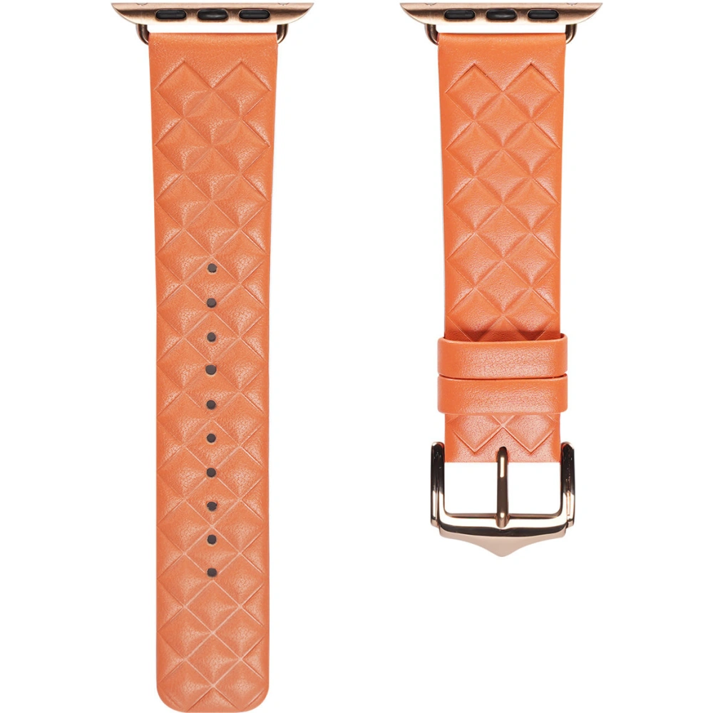 Pasek Dux Ducis Leather Strap Apple Watch 4/5/6/7/SE/8/9/Ultra 44/45/49mm pomarańczowy (Enland Version)