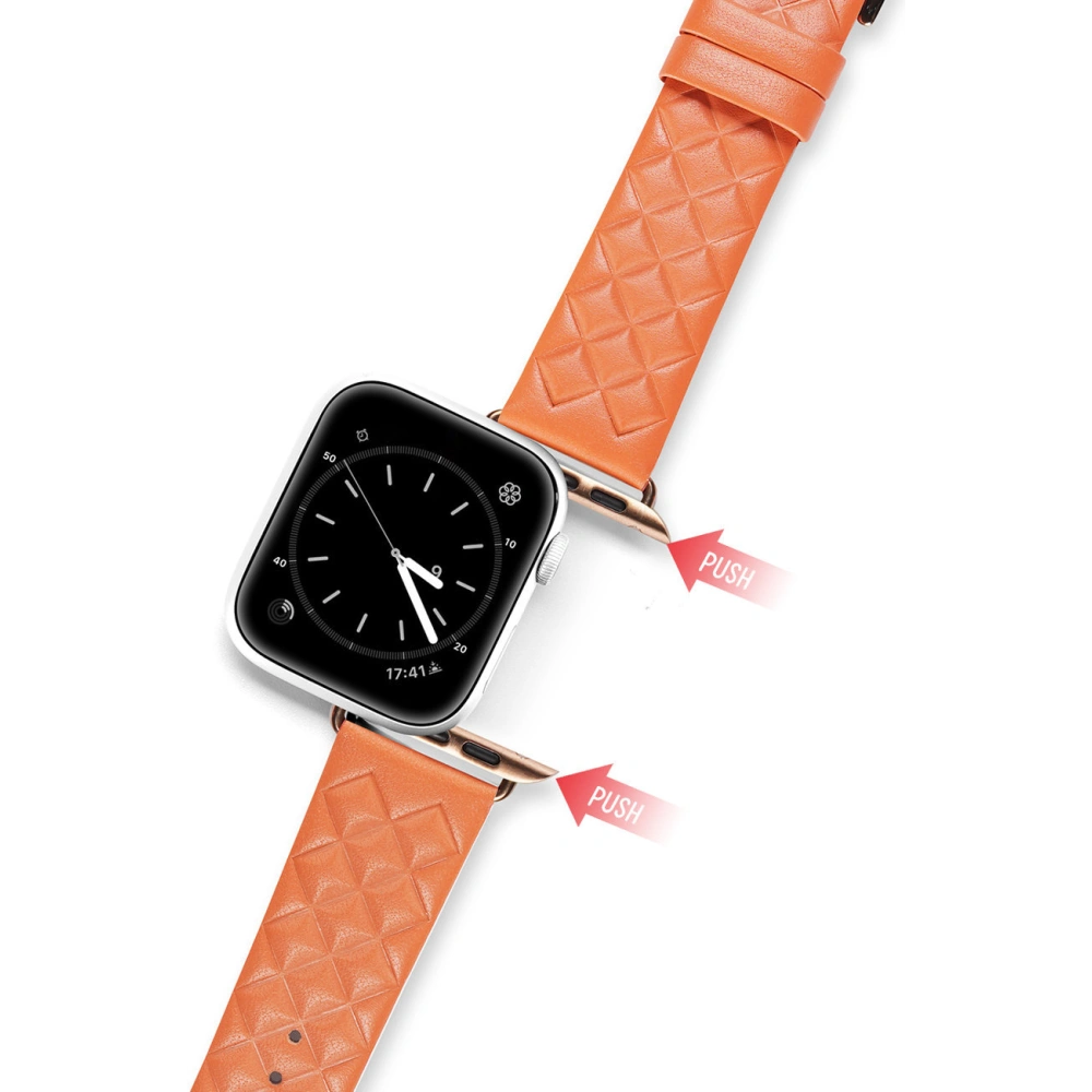 Pasek Dux Ducis Leather Strap Apple Watch 4/5/6/7/SE/8/9/Ultra 44/45/49mm pomarańczowy (Enland Version)