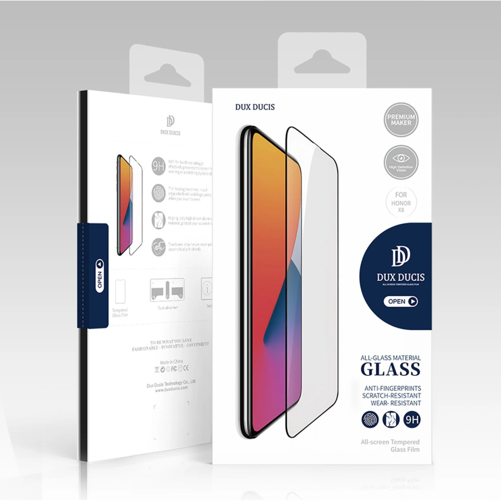 Szkło hartowane Dux Ducis 9D Tempered Glass Honor X8 czarny (case friendly)