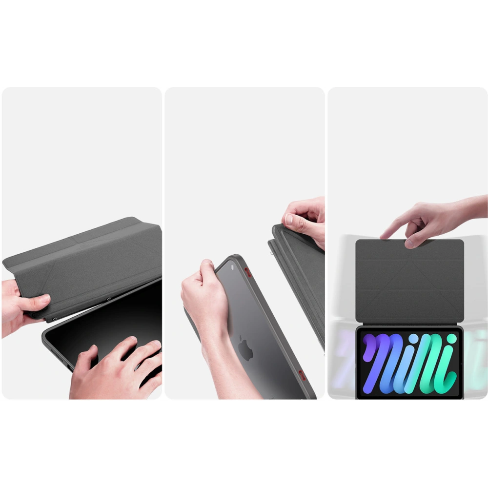 Etui Dux Ducis Magi Apple iPad mini 2021 (6. generacji) / iPad mini 8.3" 2024 (7. generacji) Pencil holder szary