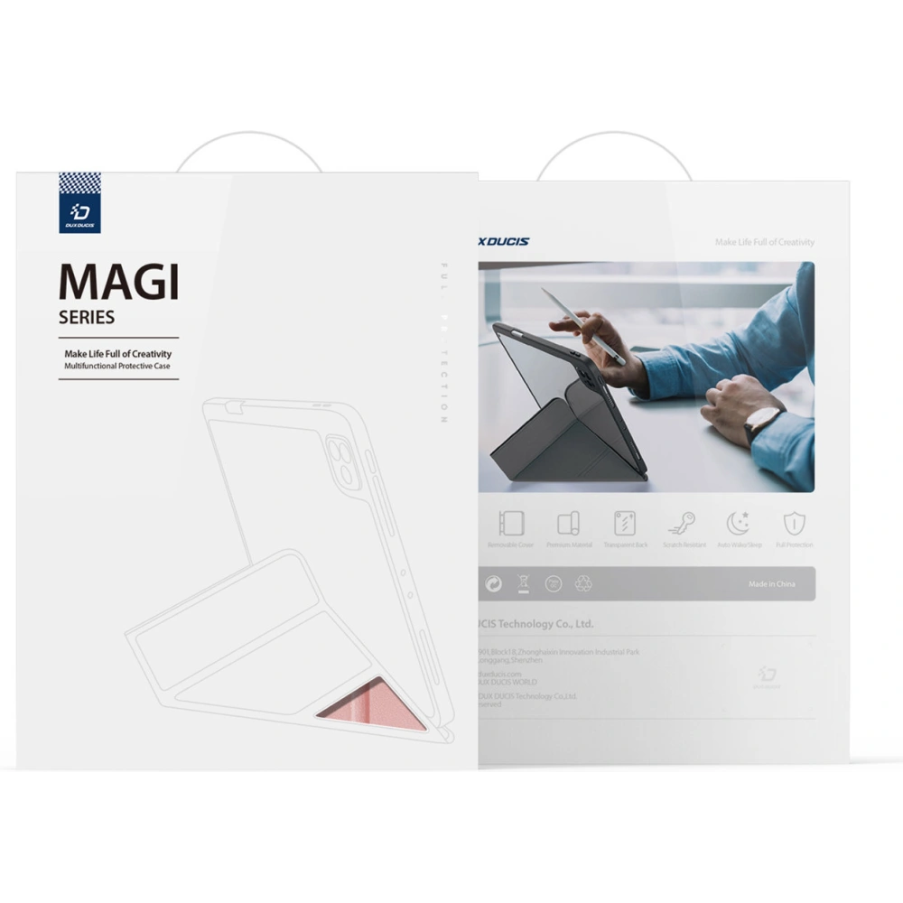 Etui Dux Ducis Magi Apple iPad Air 10.9 2020/2022 (4. i 5. generacji) / iPad Air 11 2024 (6. generacji) Pencil holder różowy