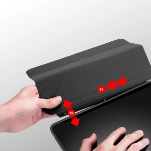 Case Dux Ducis Magi für Apple iPad Air 10.9 2020 (4. Generation)/iPad Pro 11 2018/2020/2021 (1., 2., 3. Generation) mit Stifthalter in Grau