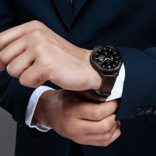 Kup Pasek Dux Ducis din piele Samsung Galaxy Watch/Huawei Watch/Honor Watch (20mm) maro închis (Versiunea Business) - DDS1265 - {ean13} - Sklep Home Screen