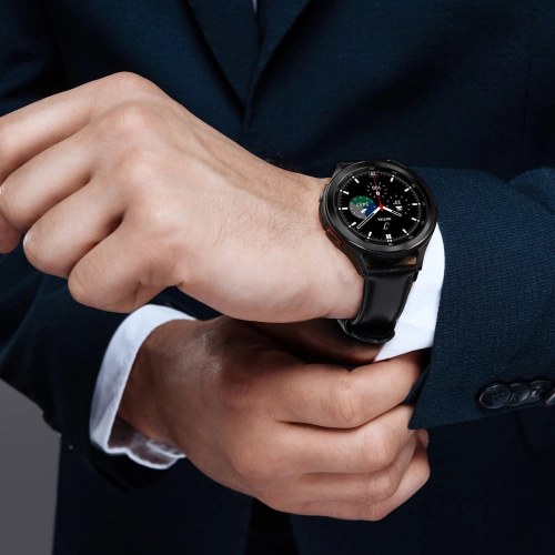 Kup Dux Ducis Bőr Szíj Samsung Galaxy Watch/Huawei Watch/Honor Watch/Xiaomi Watch (22mm) fekete (Business verzió) - DDS1267 - {ean13} - Sklep Home Screen