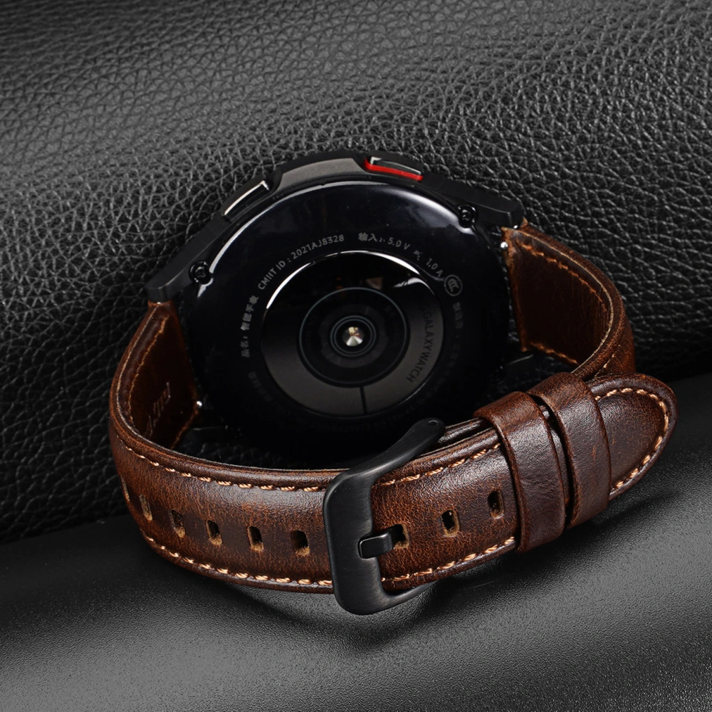 Pasek Dux Ducis Leather Strap Samsung Galaxy Watch/Huawei Watch/Honor Watch/Xiaomi Watch (22mm) ciemnobrązowy (Business Version)