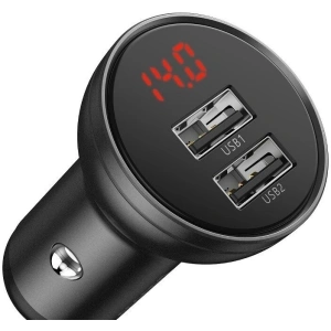 Kup Ładowarka samochodowa Baseus Digital Display Dual USB 4.8A Car Charger 24W Grey - BSU089GRY - {ean13} - Sklep Home Screen