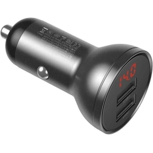 Kup Ładowarka samochodowa Baseus Digital Display Dual USB 4.8A Car Charger 24W Grey - BSU089GRY - {ean13} - Sklep Home Screen