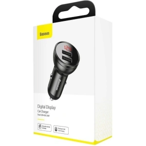 Buy Baseus Digital Display Dual USB 4.8A Car Charger 24W Grey - BSU089GRY - {ean13} - Home Screen Store Europe