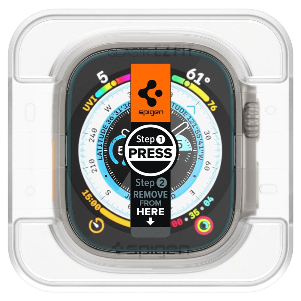 Szkło hartowane Spigen GLAS.tR ez Fit Apple Watch Ultra 1 / 2 / 3 49mm Clear [2 PACK]