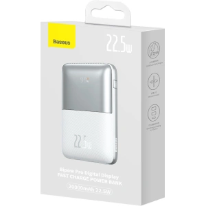 Powerbank Baseus Bipow Pro 20000mAh 22.5W + kabel USB-A/USB-C 3A 0.3m biały (PPBD030002)