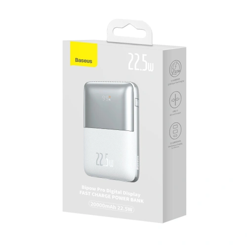 Kup Powerbank Baseus Bipow Pro 20000mAh 22.5W + kabel USB-A/USB-C 3A 0.3m bílý (PPBD030002) - BSU3609 - {ean13} - Sklep Home Screen