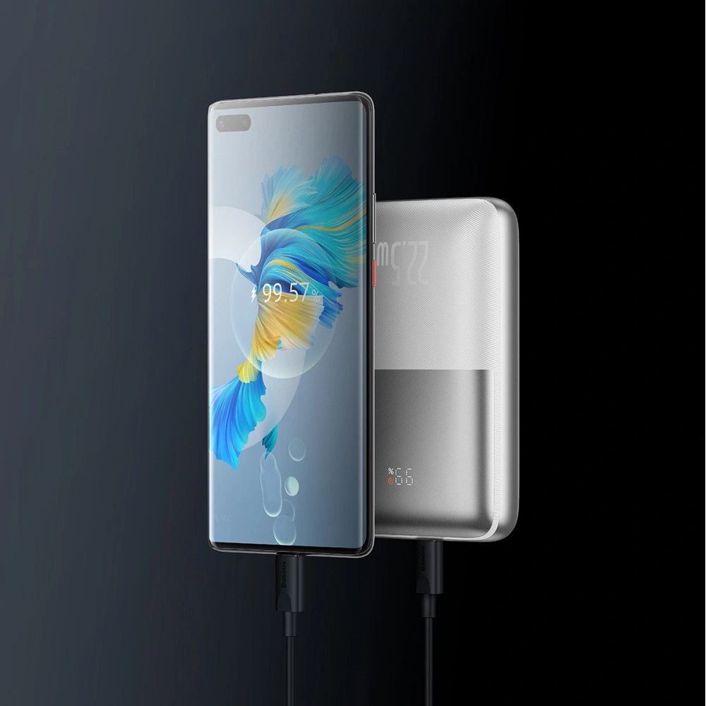 Powerbank Baseus Bipow Pro 20000mAh 22.5W + kabel USB-A/USB-C 3A 0.3m biały (PPBD030002)