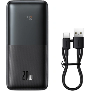Powerbank Baseus Bipow Pro 10000mAh 20W + kabel USB-A/USB-C 3A 0.3m czarny