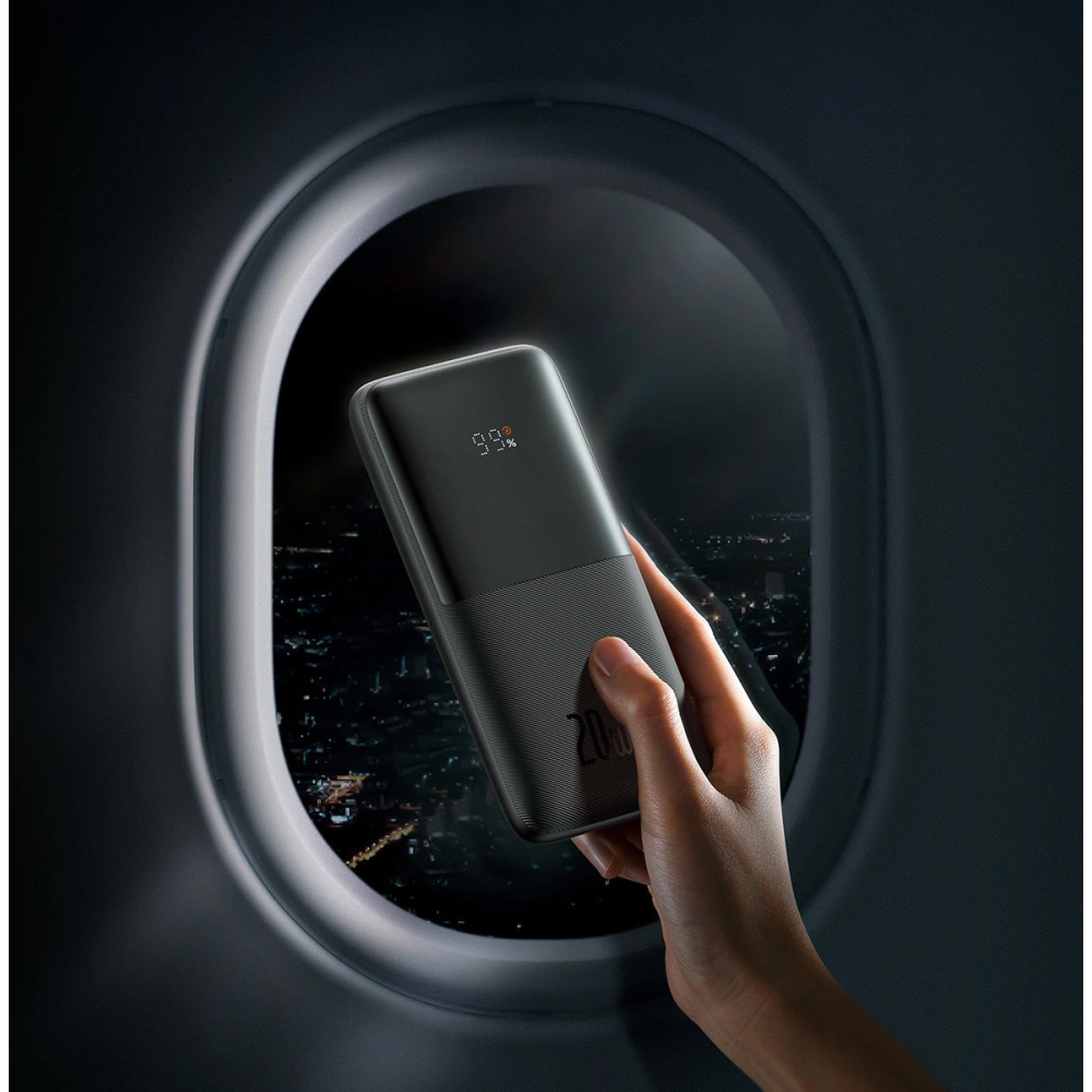 Powerbank Baseus Bipow Pro 10000mAh 20W + kabel USB-A/USB-C 3A 0.3m czarny